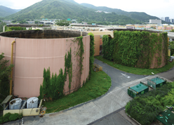 Vertical greening at Shatin Sewage Treatment Works