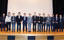 Group photo of the Forum on Day 1, including Permanent Secretary of Development (Works), Mr. Wai Chi-sing (Left 6), Director of Drainage Services, Mr. Chan Chi-chiu (Left 7), guest speakers and honorable guests