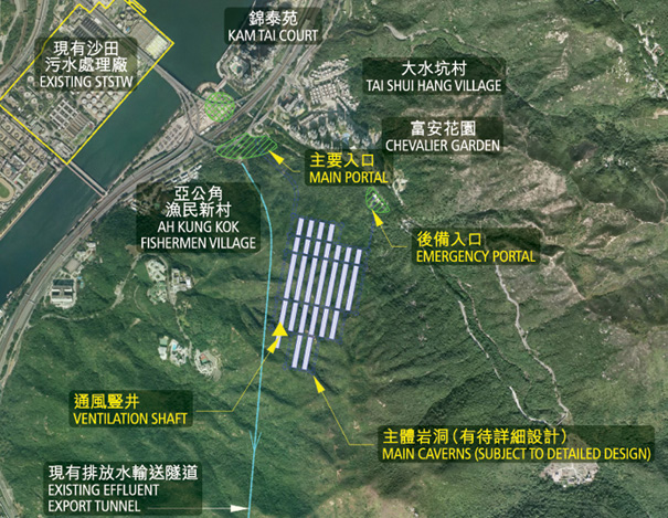 Preliminary layout of Relocation of Sha Tin STW to Caverns
