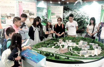 Participants were fascinated by a scale model of the village flood protection scheme at San Tin Stormwater Pumping Station
