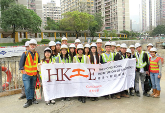 Separate site visits to the Kai Tak River by HKIE (Civil Division) (left) and Engineers Australia (Hong Kong Chapter) (right)