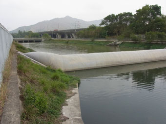 An Inflatable Dam Installed in Yuen Long Bypass Floodway