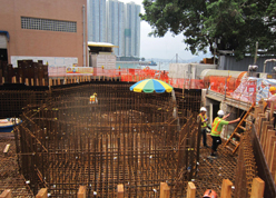 Construction of fine screen and grit trap structure at Wah Fu, Aberdeen and Ap Lei Chau PTW is in progress