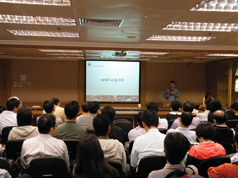 Representative from WWF-Hong Kong introduced the stream ecology in Hong Kong