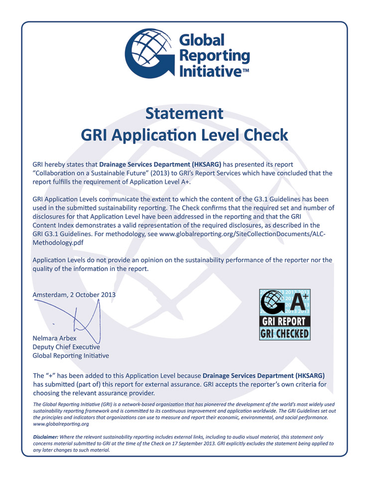 Statement GRI Application Level Check