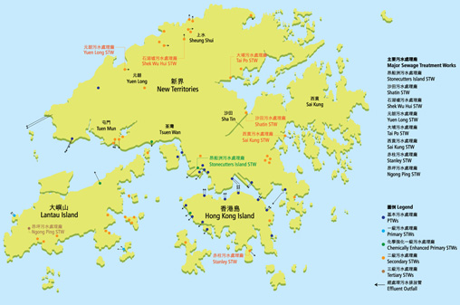 Location Map of Sewage Treatment Works in 2012-13