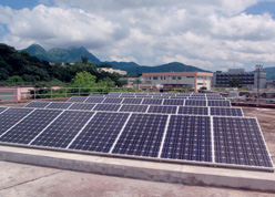 Use of photovoltaic solar panels in sewage treatment facilities