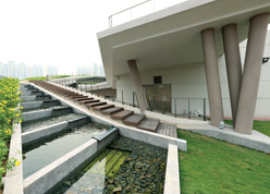 Water Feature at SPS with water supplied by Rainwater Harvesting System