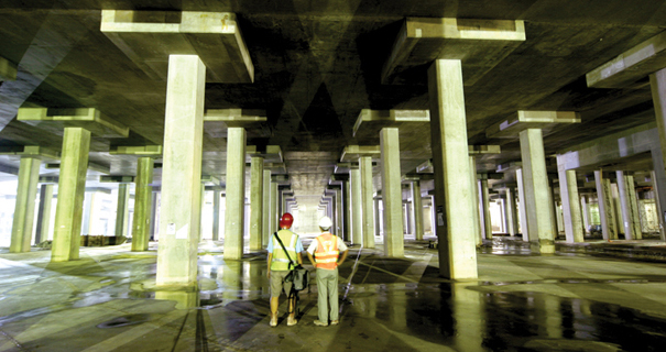 Inside view of Tai Hang Tung Underground Stormwater Storage Tank