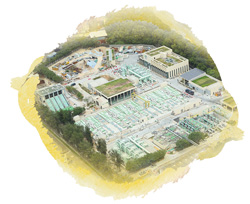 望后石污水處理廠的鳥瞰圖