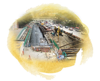 啟德河上游及中游改善工程的施工情況