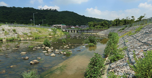 大埔林村河改善工程采用碎石河床的设计