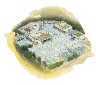 望后石污水處理廠的鳥瞰圖