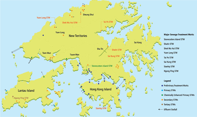 Location map of STWs in March 2015