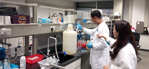 DSD Engineering Laboratory Technicians demonstrating Biological Oxygen Demand testing
