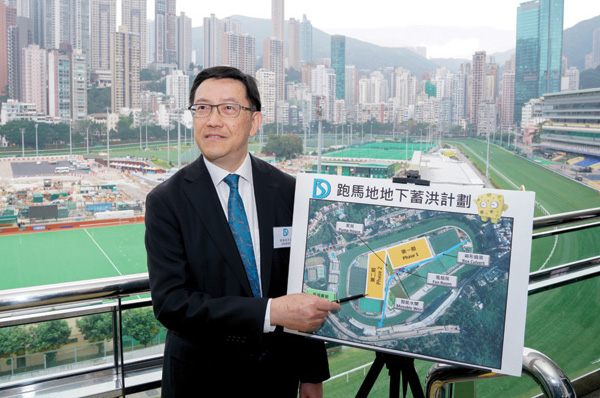 Mr. TONG introduced the Happy Valley Underground Stormwater Storage Scheme (HVUSSS) to the media