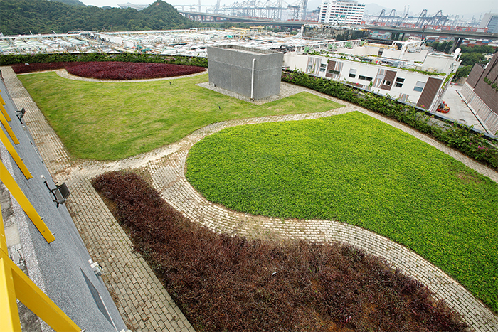 Green roof of Main Pumping Station No.2 of Stonecutters Island Sewage Treatment Works