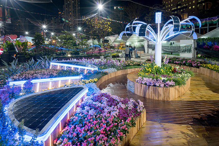 渠务署2018年香港花卉展览展区夜景