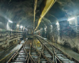 Deep sewage tunnel under construction