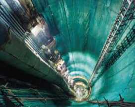 Shaft connecting deep sewage tunnel under construction