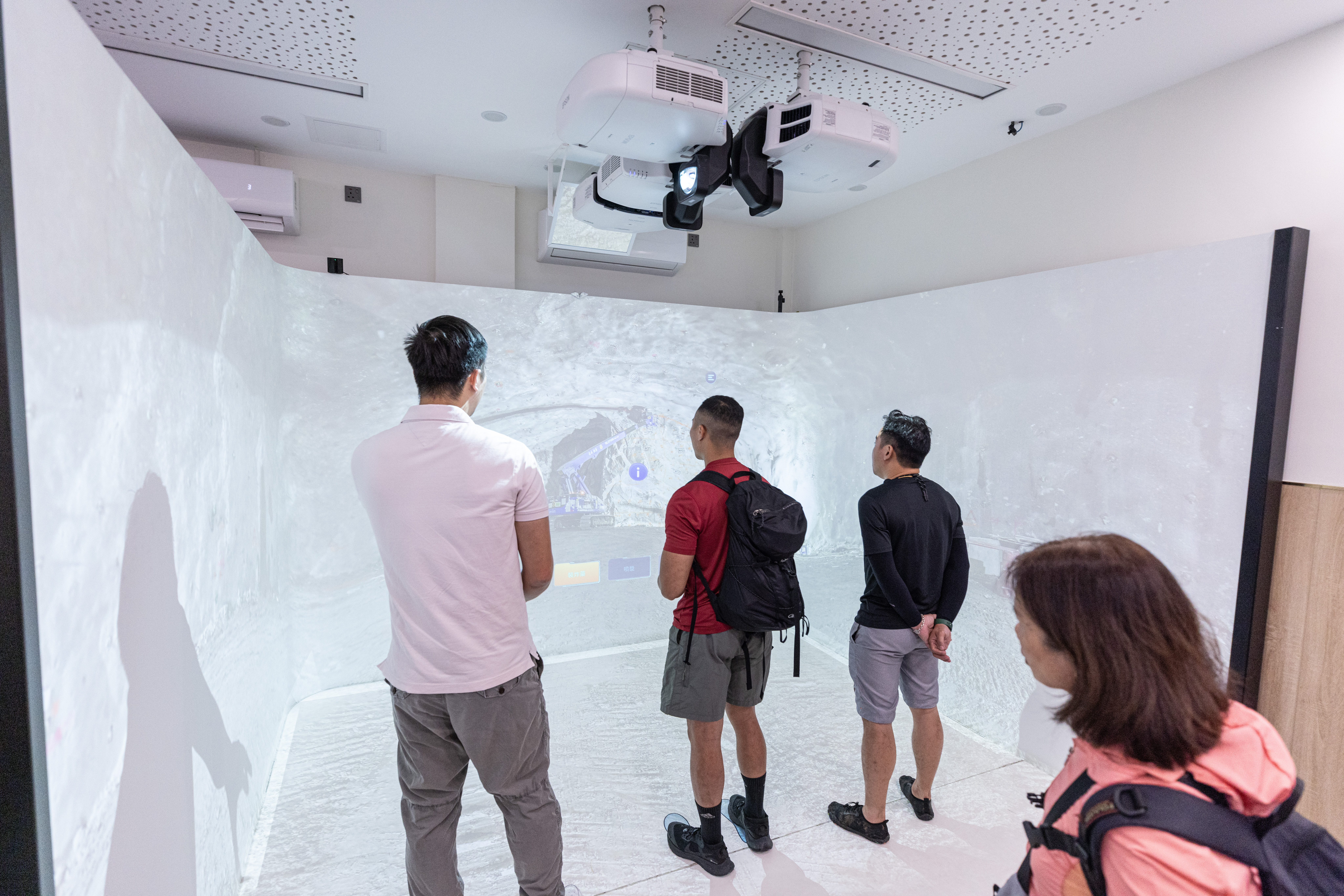 Participants experienced the "Virtual Reality Cave"