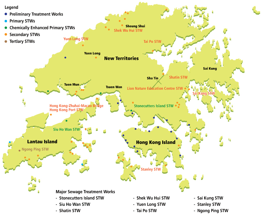 Location Map of Sewage Treatment Works in 2018-19 Location Map of Sewage Treatment Works in 2018-19