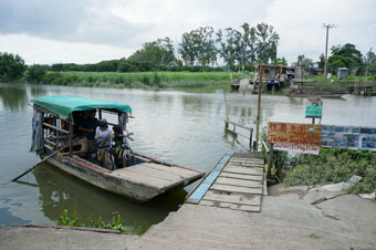 Hand Pulled Boat are Used to Cross the Old River Channel of Kam Tin River