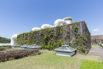 Vertical greening on Sludge Dewatering Facilities