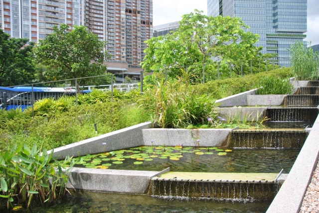 Rain water harvesting facilities in Kowloon City Sewage Pumping Stations No.1