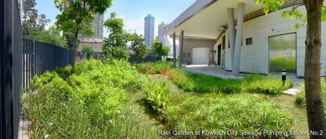 Rain garden in Kowloon City Sewage Pumping Stations No.2