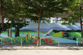 Mural Paintings on the wall of Gang Management Team (GMT) Depot in Sai Wan Ho