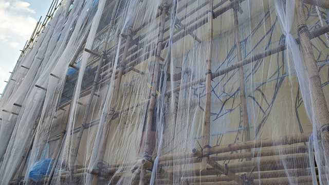 The mural was being created