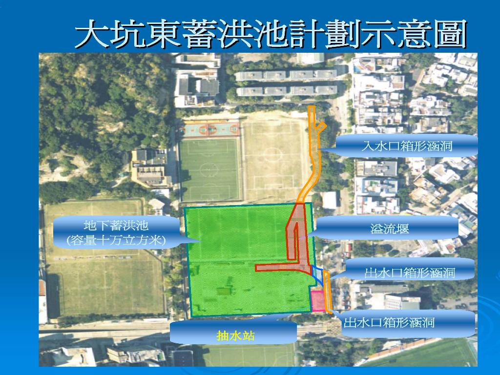大坑東蓄洪池計劃示意圖