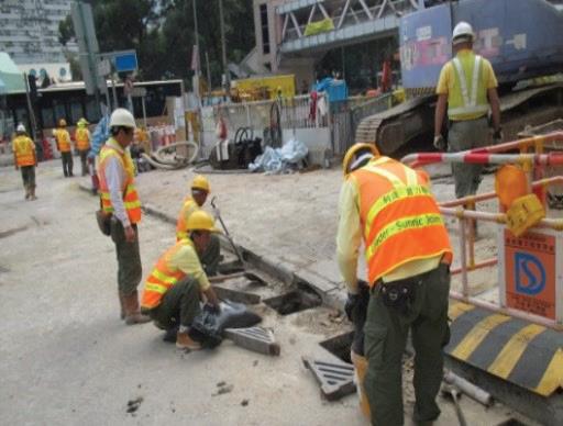 Clearing existing gullies along Choi Hung Road