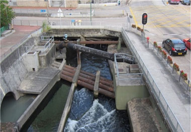 Relocate substantial amount of public utilities in river