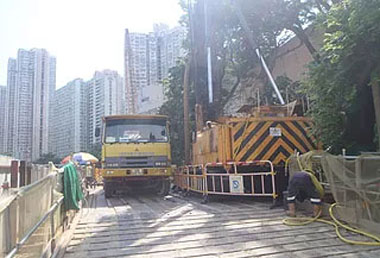 Pipe Pile Installation near Kowloon Walled City Community Hall (western side of the river) has commenced