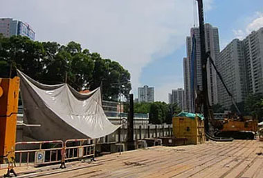 Pipe Pile Installation near Kowloon Walled City Community Hall (eastern side of the river) has commenced