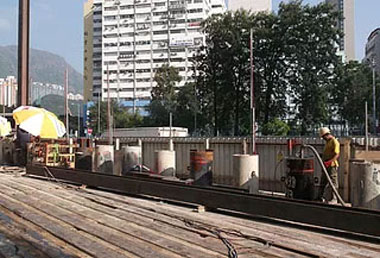 Pipe Pile Installation near Kowloon Walled City Community Hall (eastern side of the river) has completed