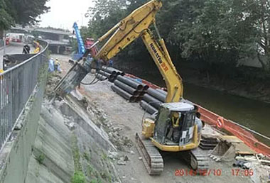 Nullah Wall Construction near Ng Wah Catholic Secondary School has commenced