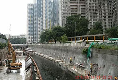 Nullah Wall Construction near Tung Tau Estate has completed