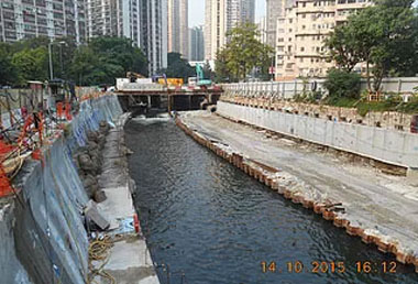 Nullah Wall Construction near Choi Hung Road has completed