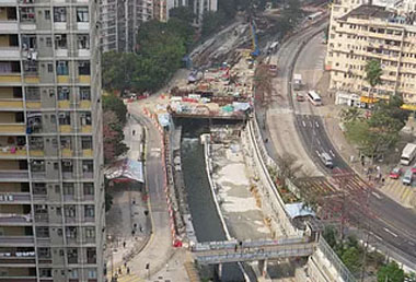 Riverbed Construction near Choi Hung Road has completed