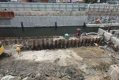 Nullah deepening near Tung Tau Estate (II) are in progress