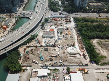 The aerial photo of the construction site in 2019 Q2.