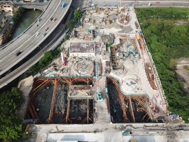 The aerial photo of the construction site in 2019 Q4.