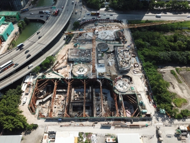 The aerial photo of the construction site in 2020 Q2.