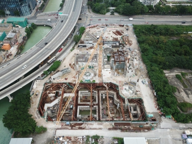 The aerial photo of the construction site in 2020 Q3.