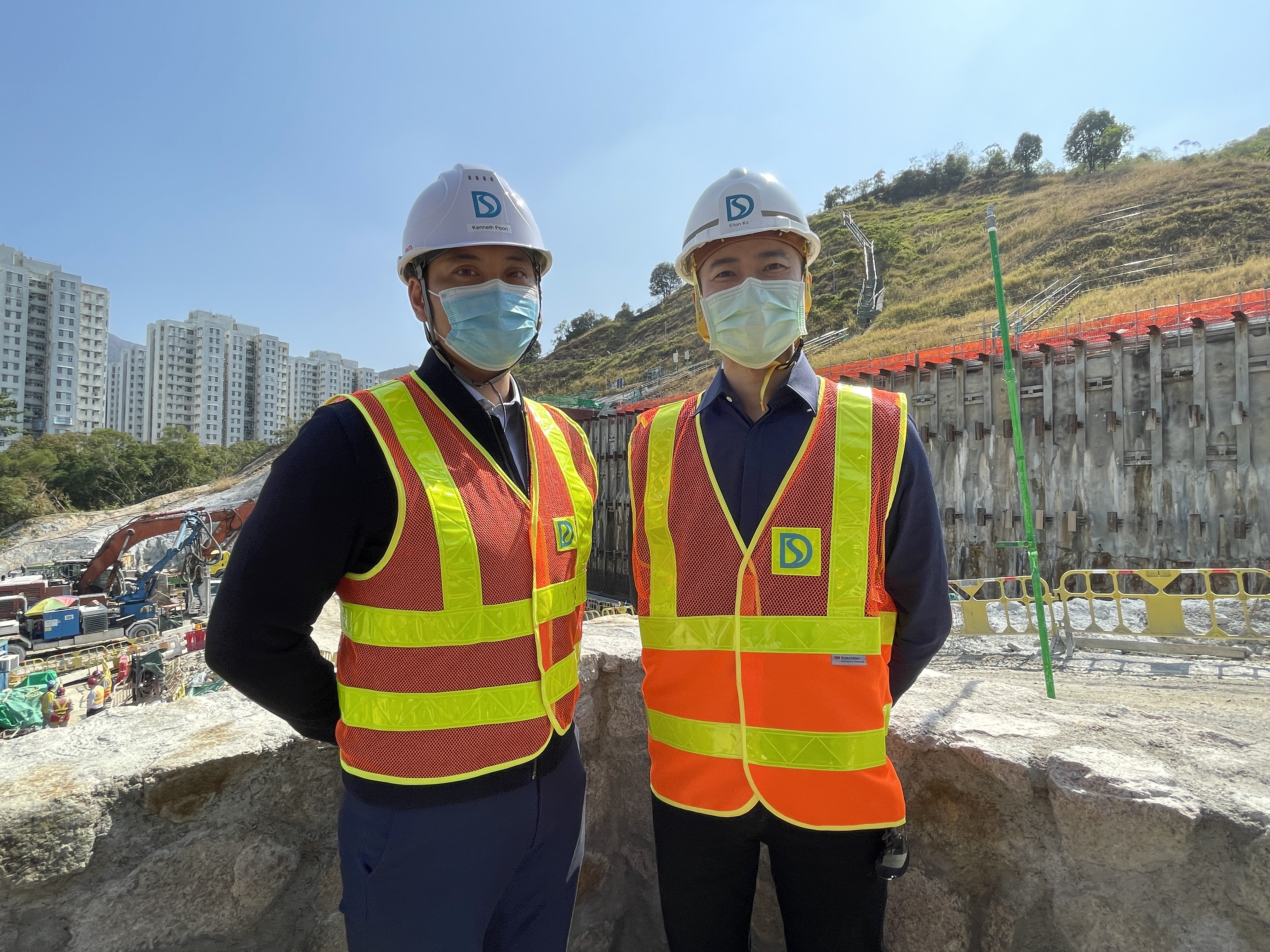DSD Geotechnical Engineer Mr Elton KO Ming-yuen (right) and Engineer Mr Kenneth POON Sze-lim (left) gave an interview