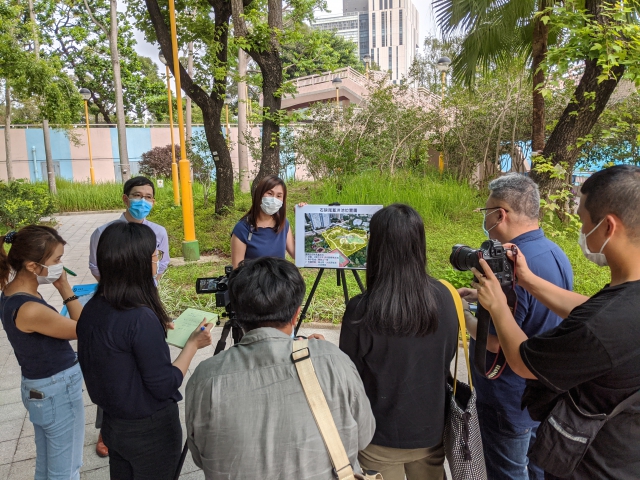 Ms Priscilla YUEN Pui-shan introduced Shek Kip Mei Stormwater Storage Scheme to reporters