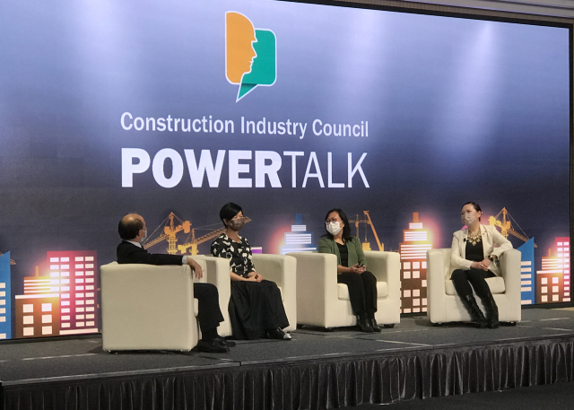 Ms PANG (second right) shared her career experiences in the webinar